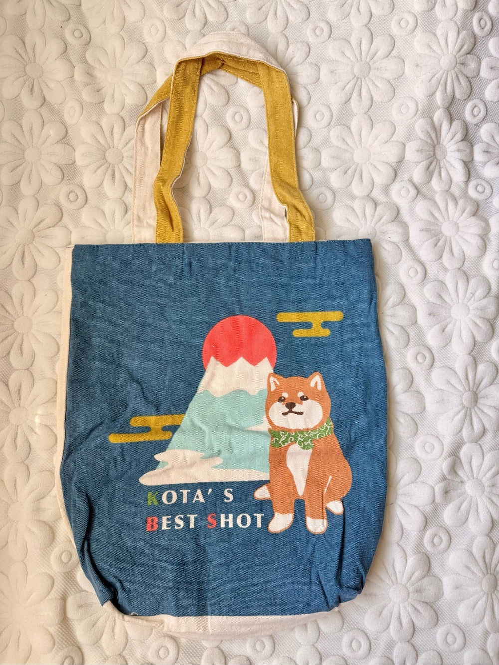 Cute Dog Print Cotton Canvas
Tote Bag with Zipper
